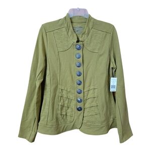 Neon Buddha Jacket Womens Small NWT Moss Green Lagenlook Military Boho Hippie
